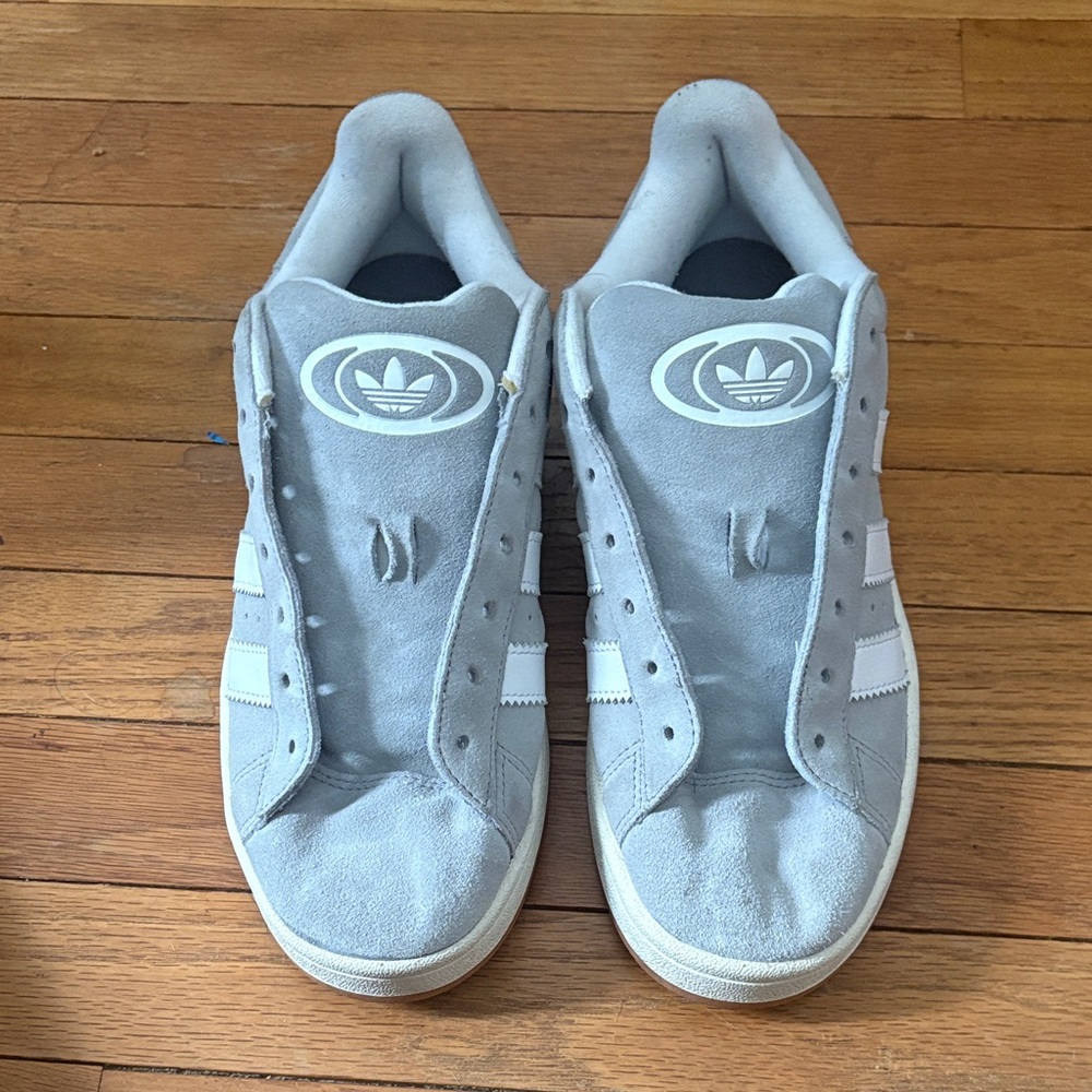 Adidas Light Gray Sneakers with White Stripes